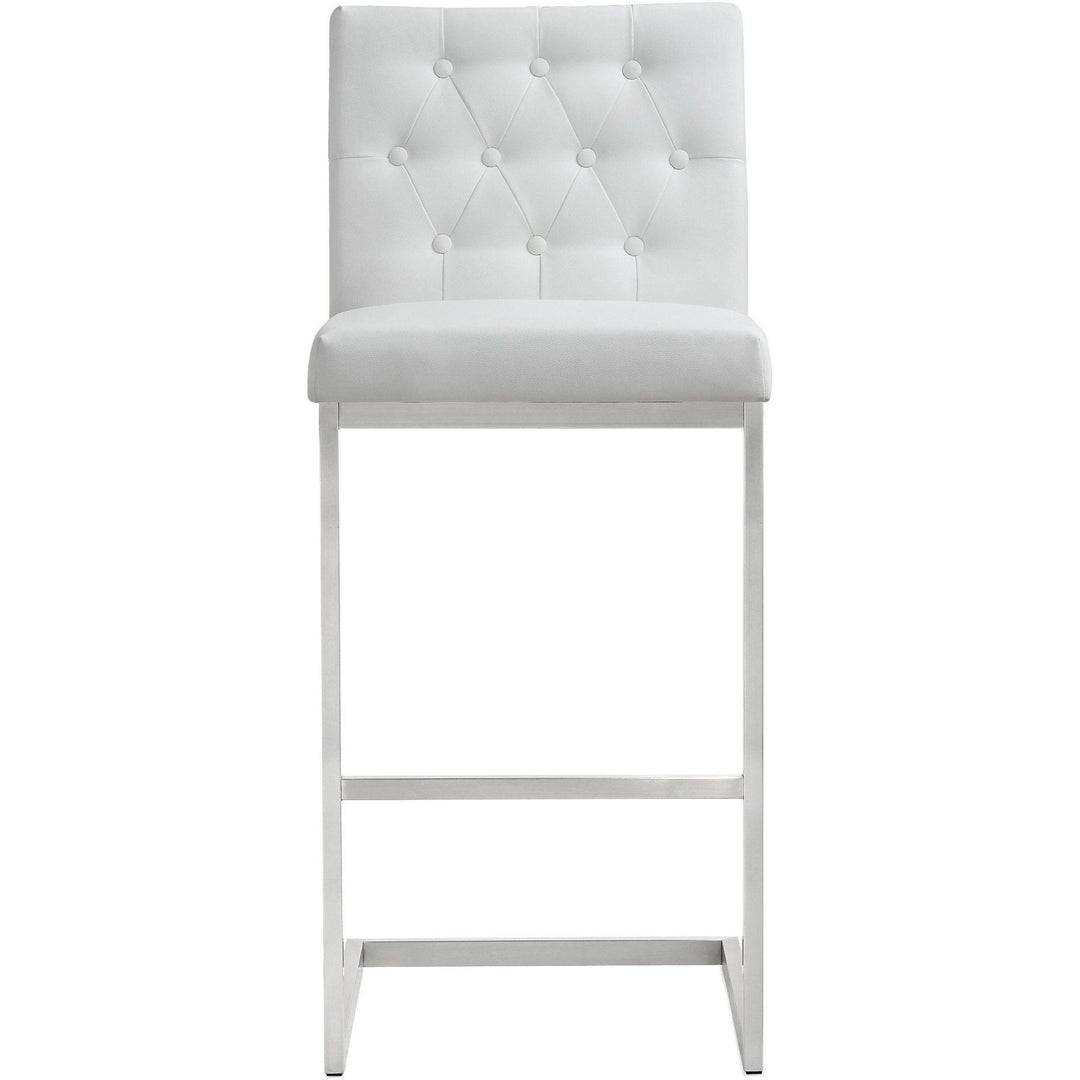 Helsinki White Stainless Steel Barstool - Set of 2