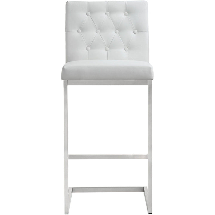 Helsinki White Stainless Steel Barstool - Set of 2