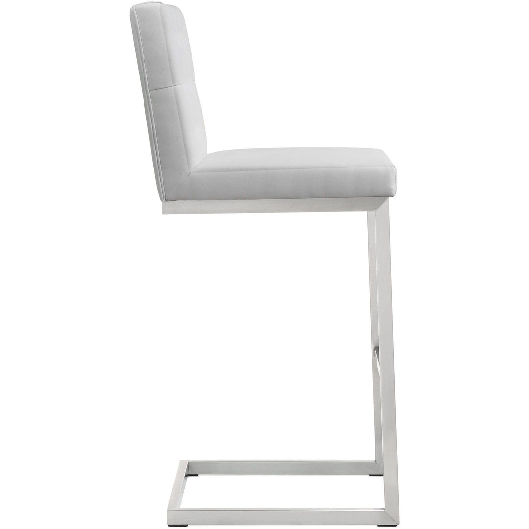 Helsinki White Stainless Steel Barstool - Set of 2