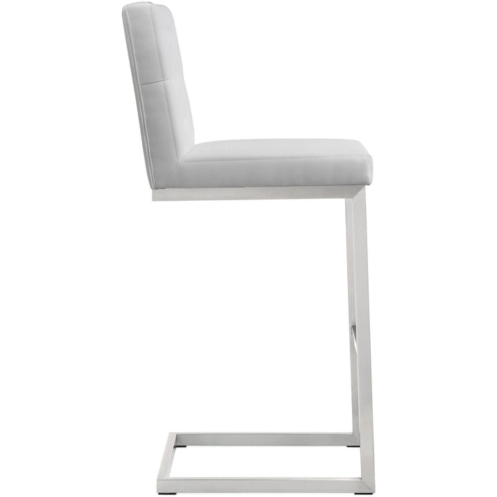 Helsinki White Stainless Steel Barstool - Set of 2