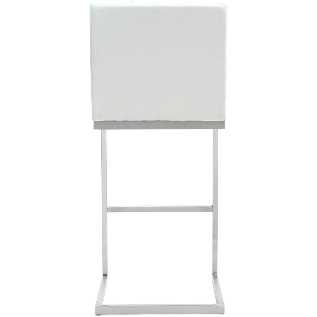 Helsinki White Stainless Steel Barstool - Set of 2