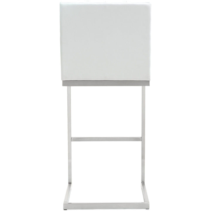 Helsinki White Stainless Steel Barstool - Set of 2