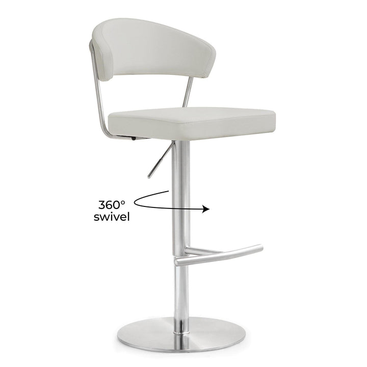 Cosmo Light Grey Stainless Steel Barstool