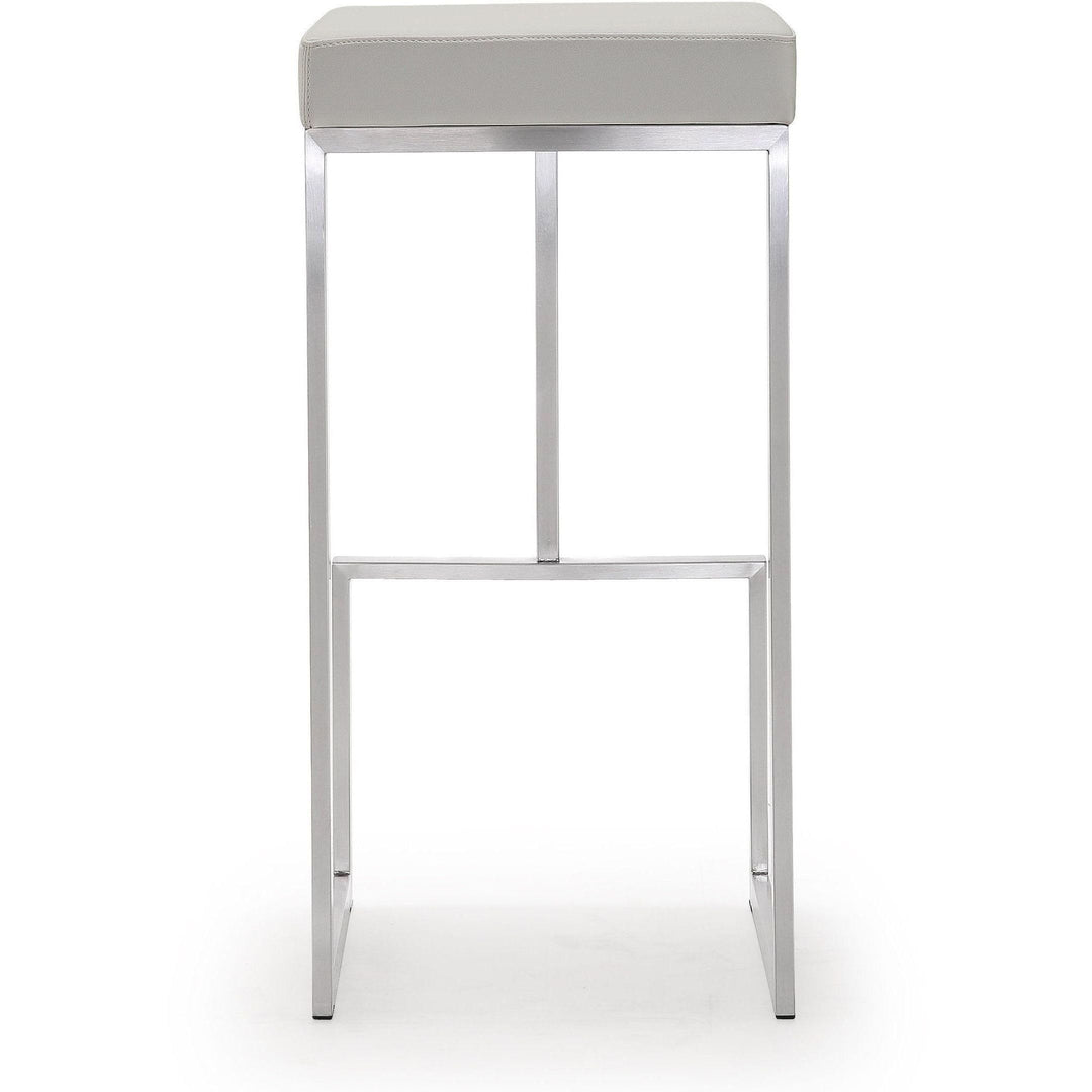 Ferrara Light Grey Stainless Steel Barstool (Set of 2)