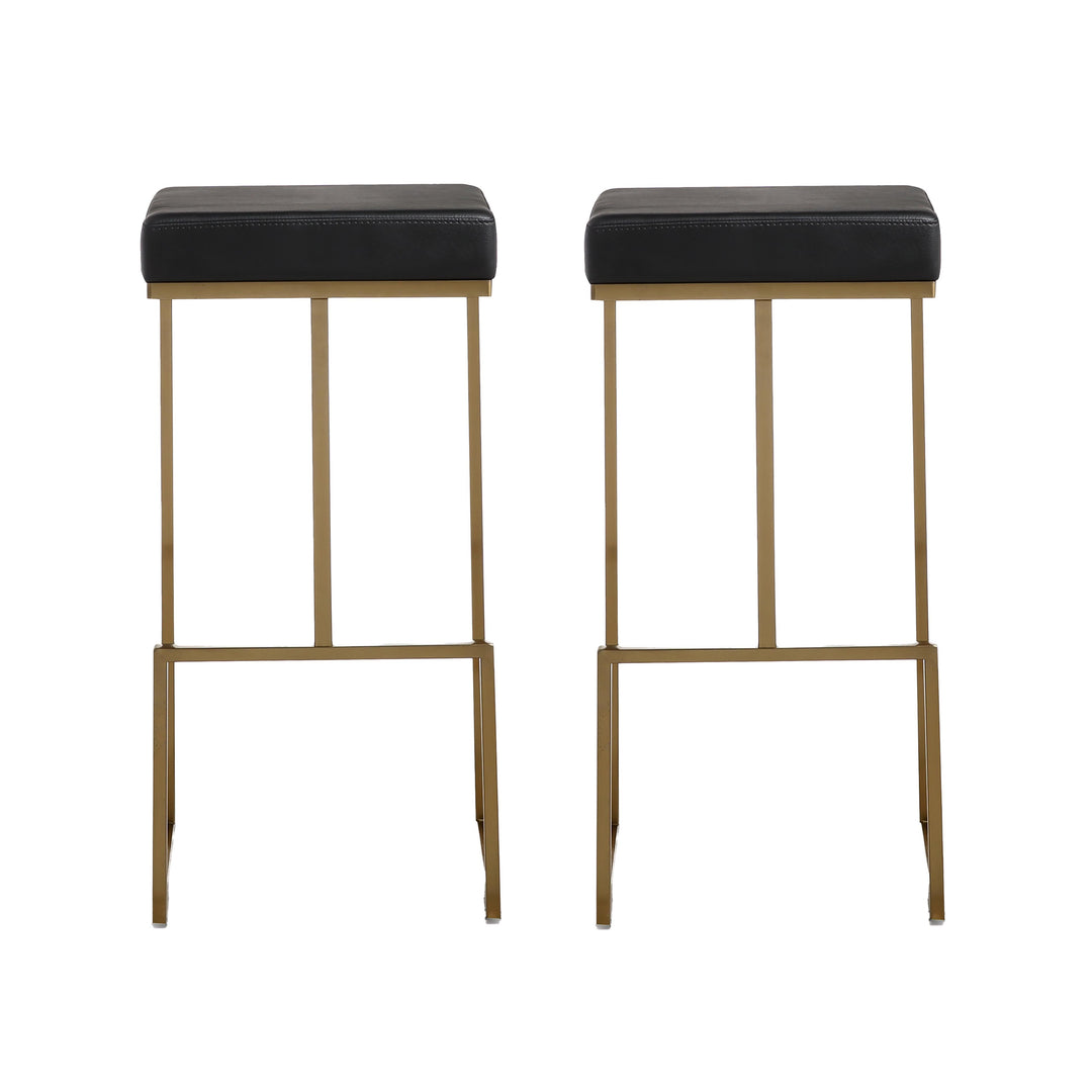 Ferrara Black Gold Steel Barstool (Set of 2)