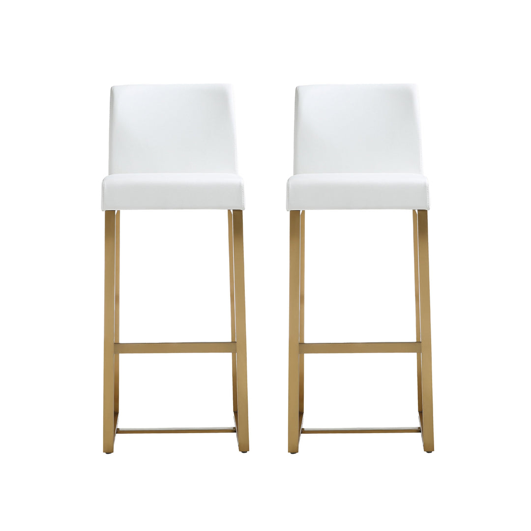 Denmark White Gold Steel Barstool (Set of 2)