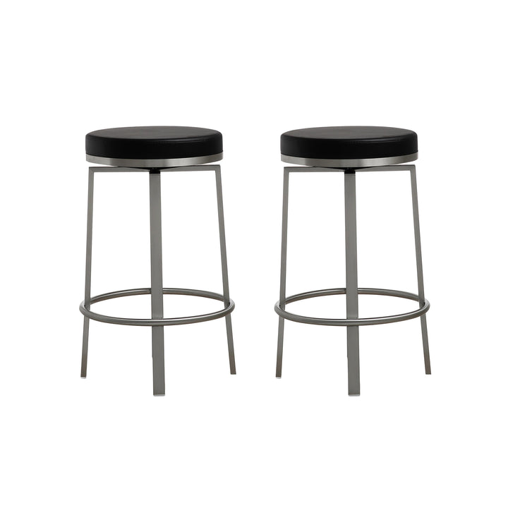 Pratt Black Swivel Counter Stool - Set of 2