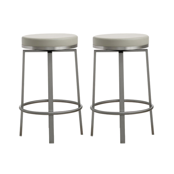 Pratt Light Grey Swivel Counter Stool - Set of 2