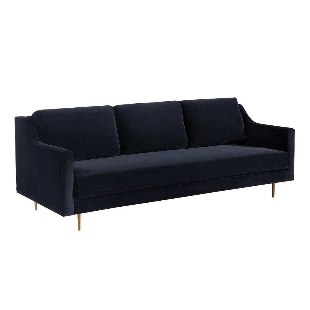 Milan Black Velvet Sofa