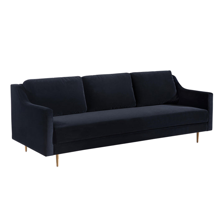Milan Black Velvet Sofa