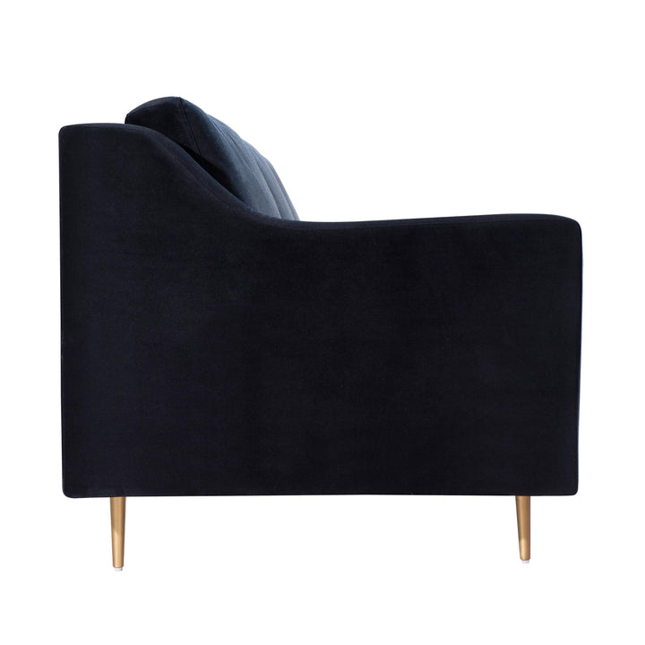 Milan Black Velvet Sofa