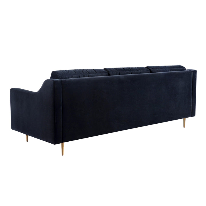 Milan Black Velvet Sofa