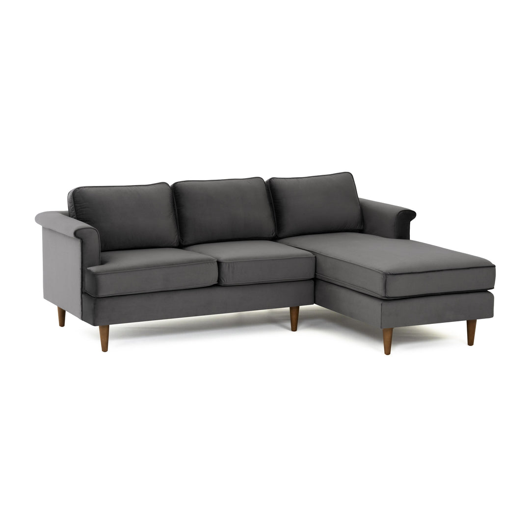 Porter Grey Velvet Sectional RAF