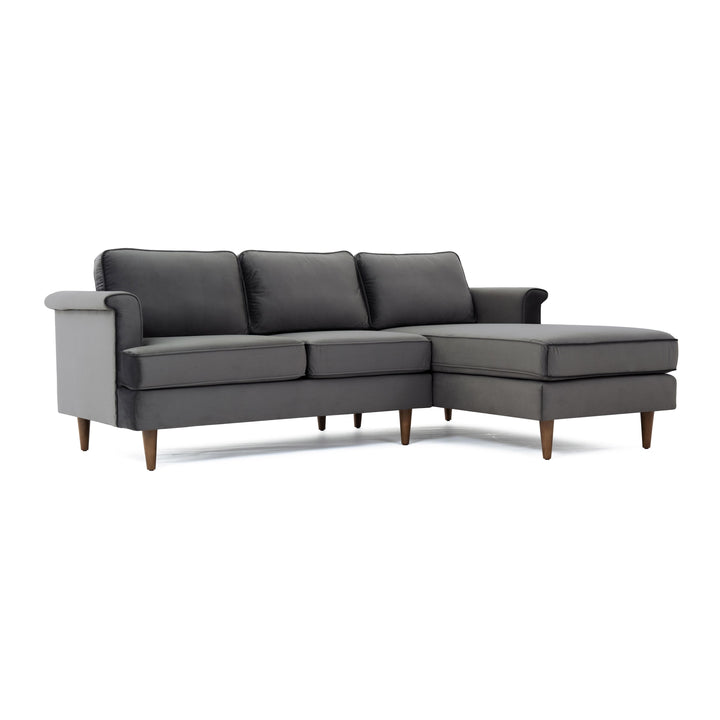 Porter Grey Velvet Sectional RAF