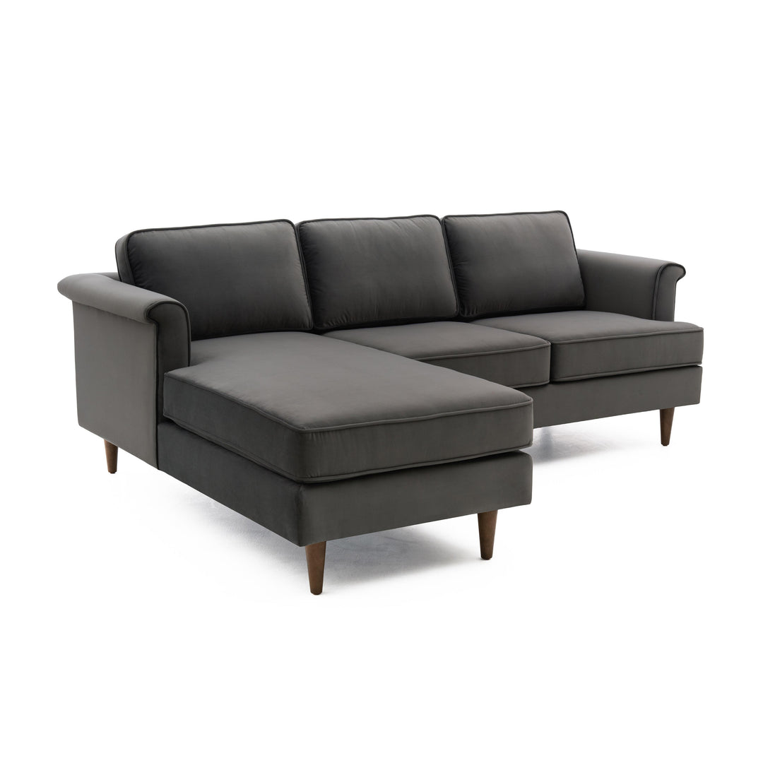 Porter Grey Velvet Sectional LAF