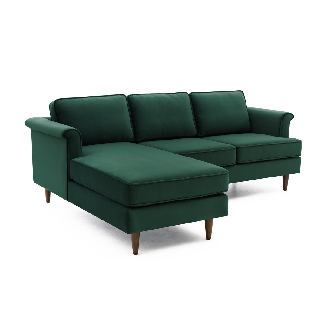 Porter Forest Green Velvet Sectional LAF