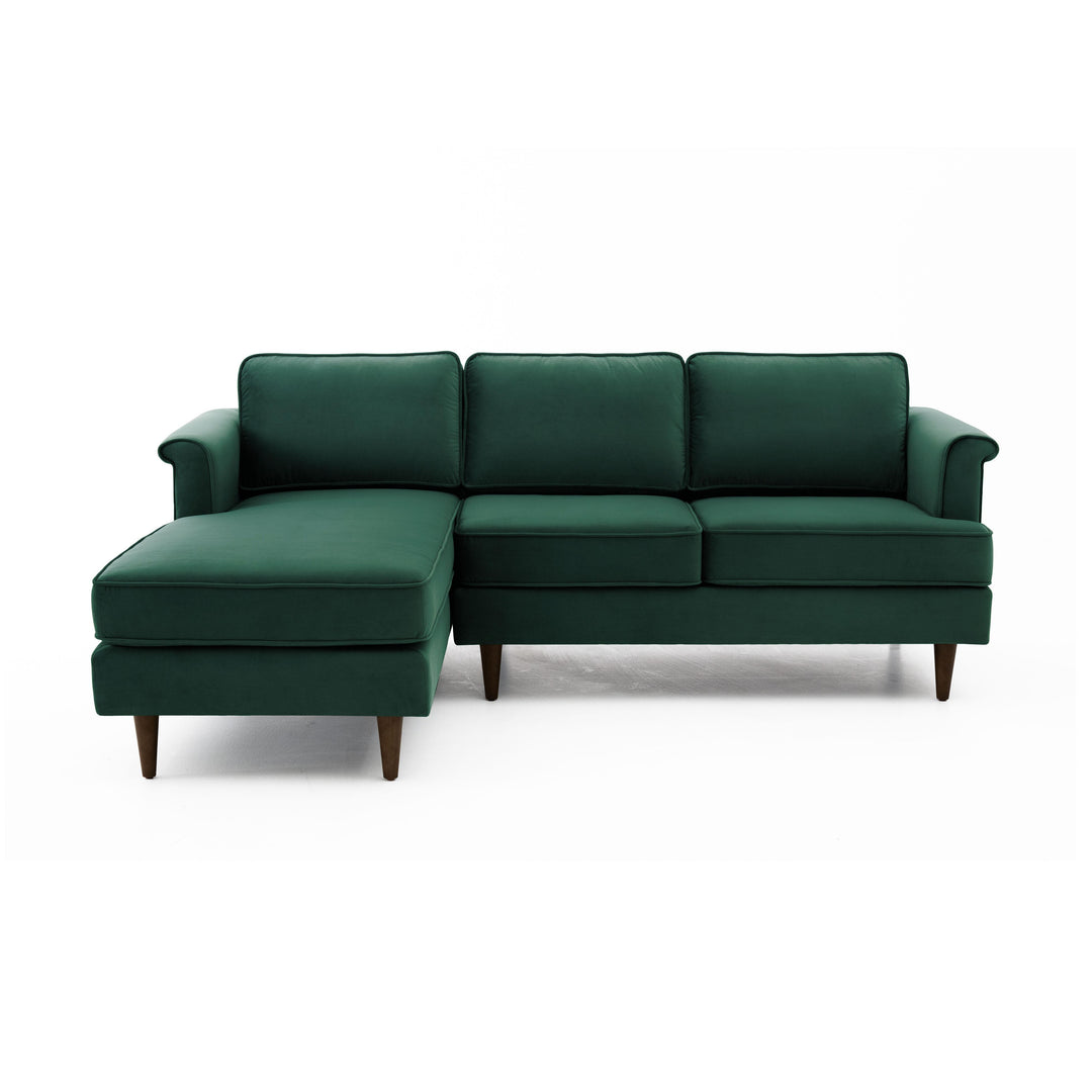 Porter Forest Green Velvet Sectional LAF