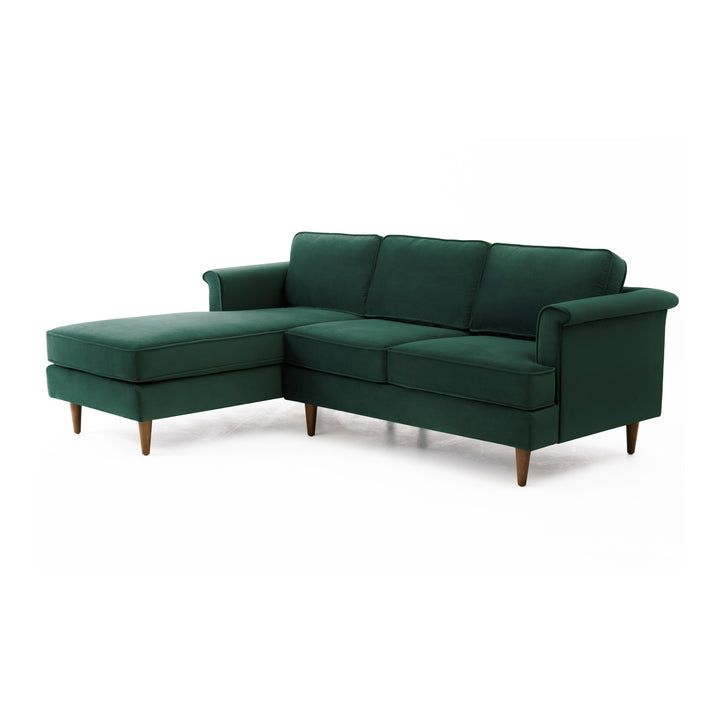 Porter Forest Green Velvet Sectional LAF