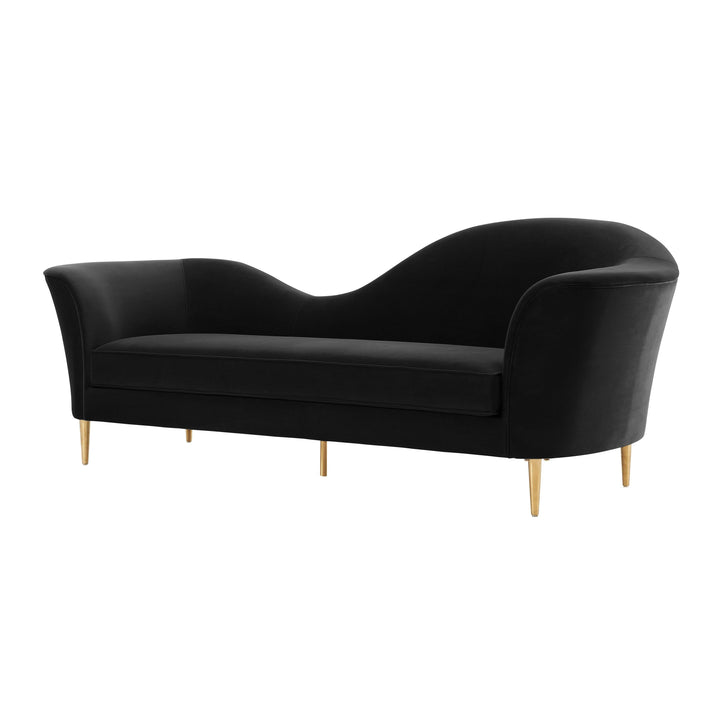 Plato Black Velvet Sofa