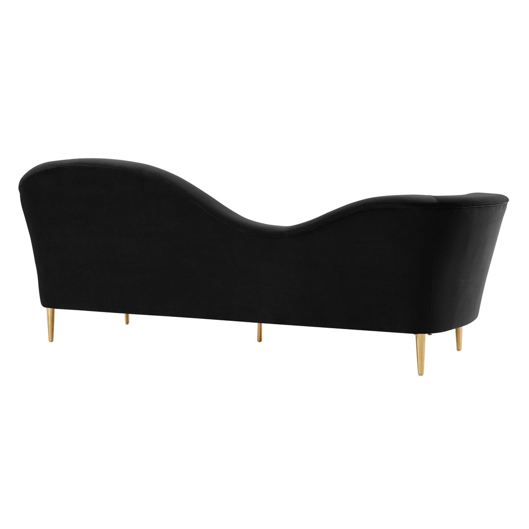 Plato Black Velvet Sofa
