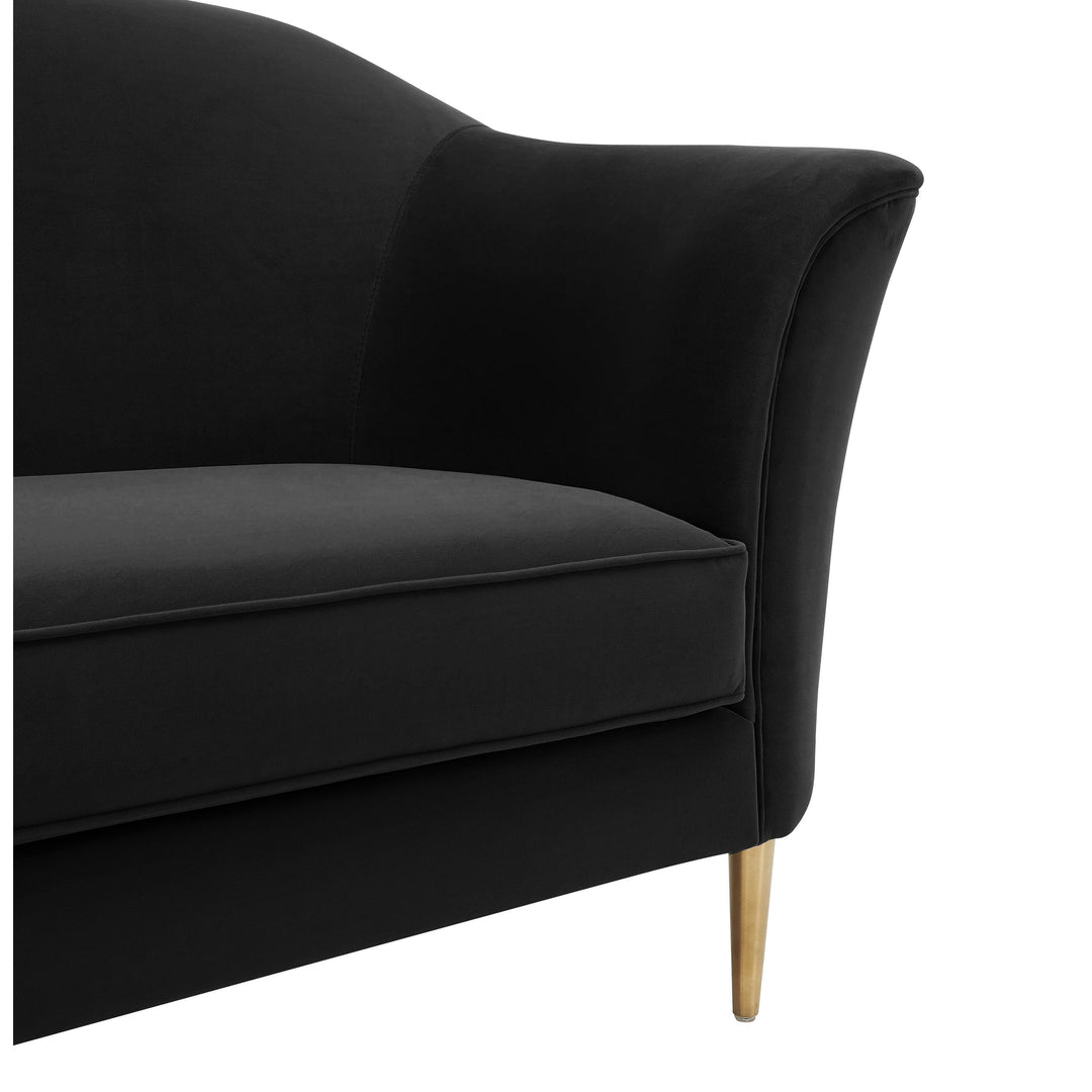 Plato Black Velvet Sofa