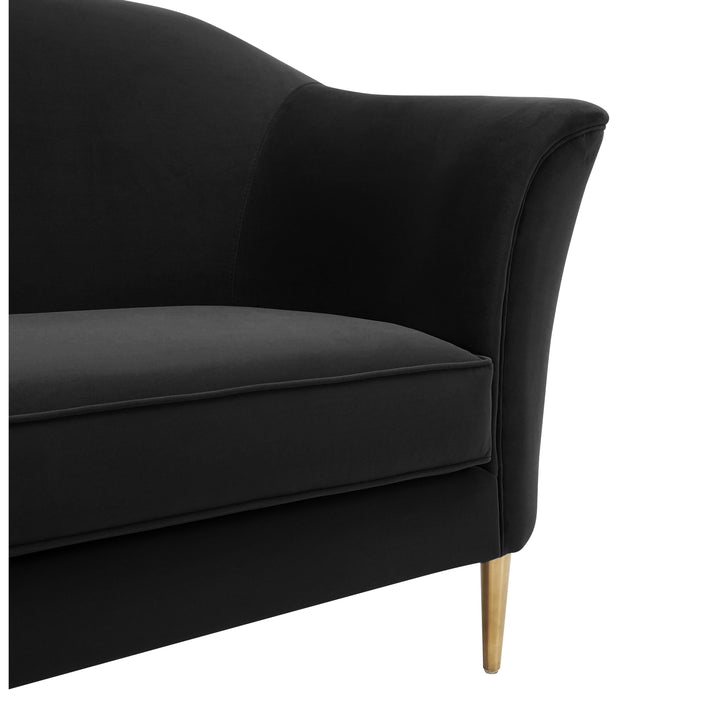 Plato Black Velvet Sofa