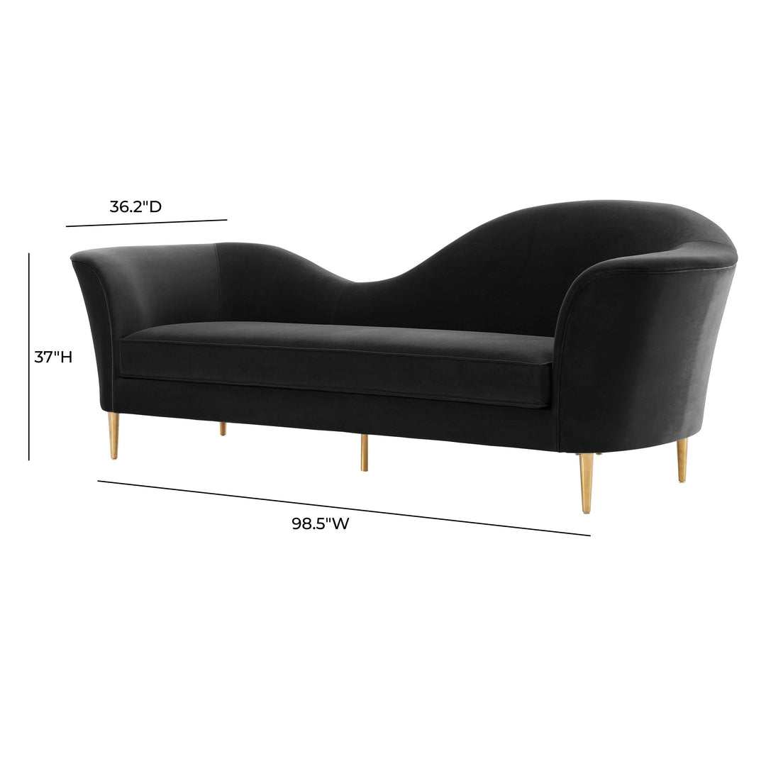 Plato Black Velvet Sofa