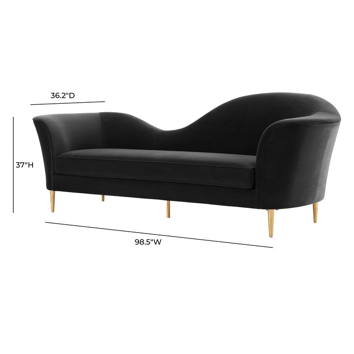 Plato Black Velvet Sofa