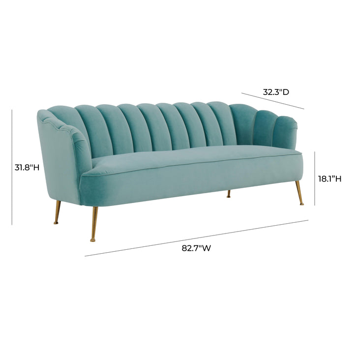 Daisy Sea Blue Velvet Sofa