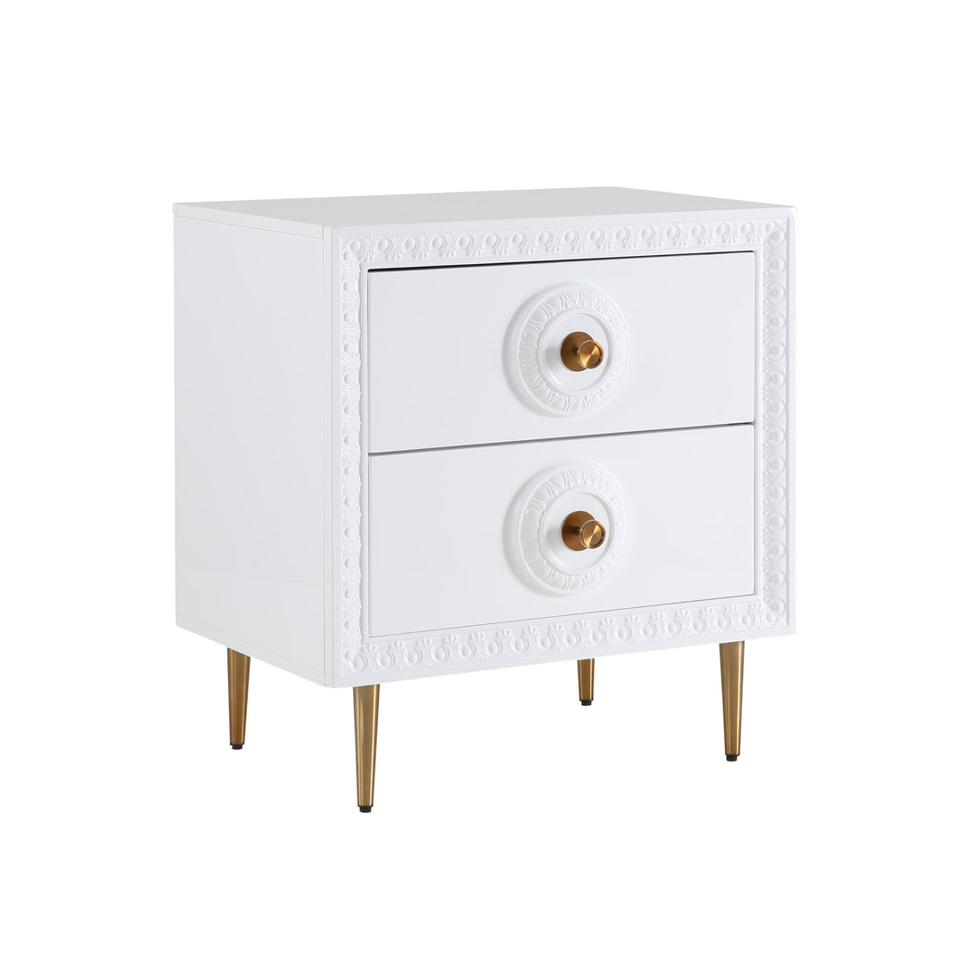 Bovey White Lacquer Side Table