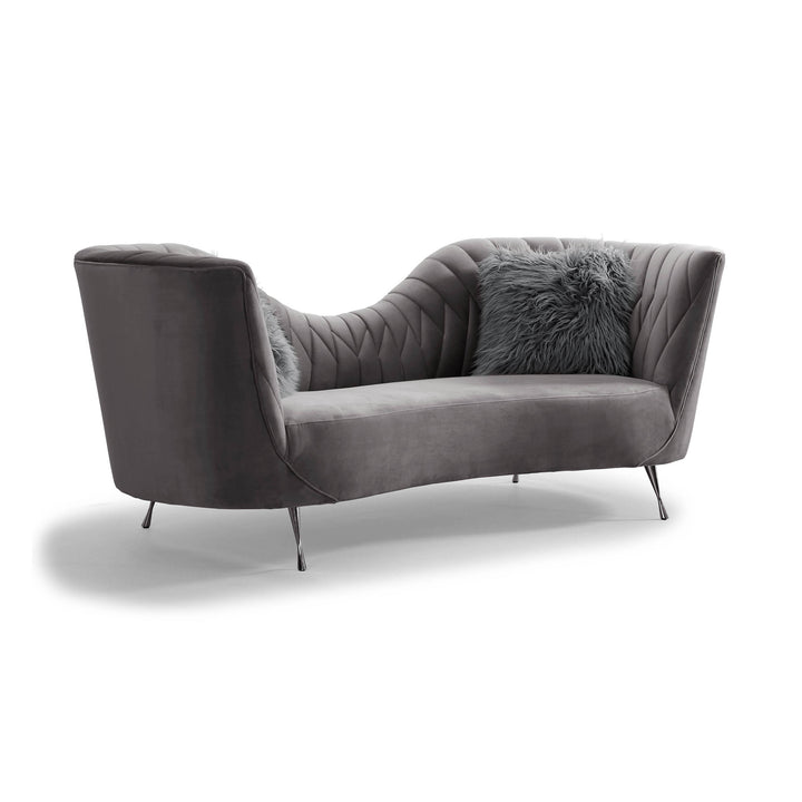 Eva Grey Velvet Sofa