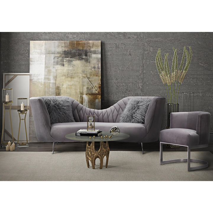 Eva Grey Velvet Sofa