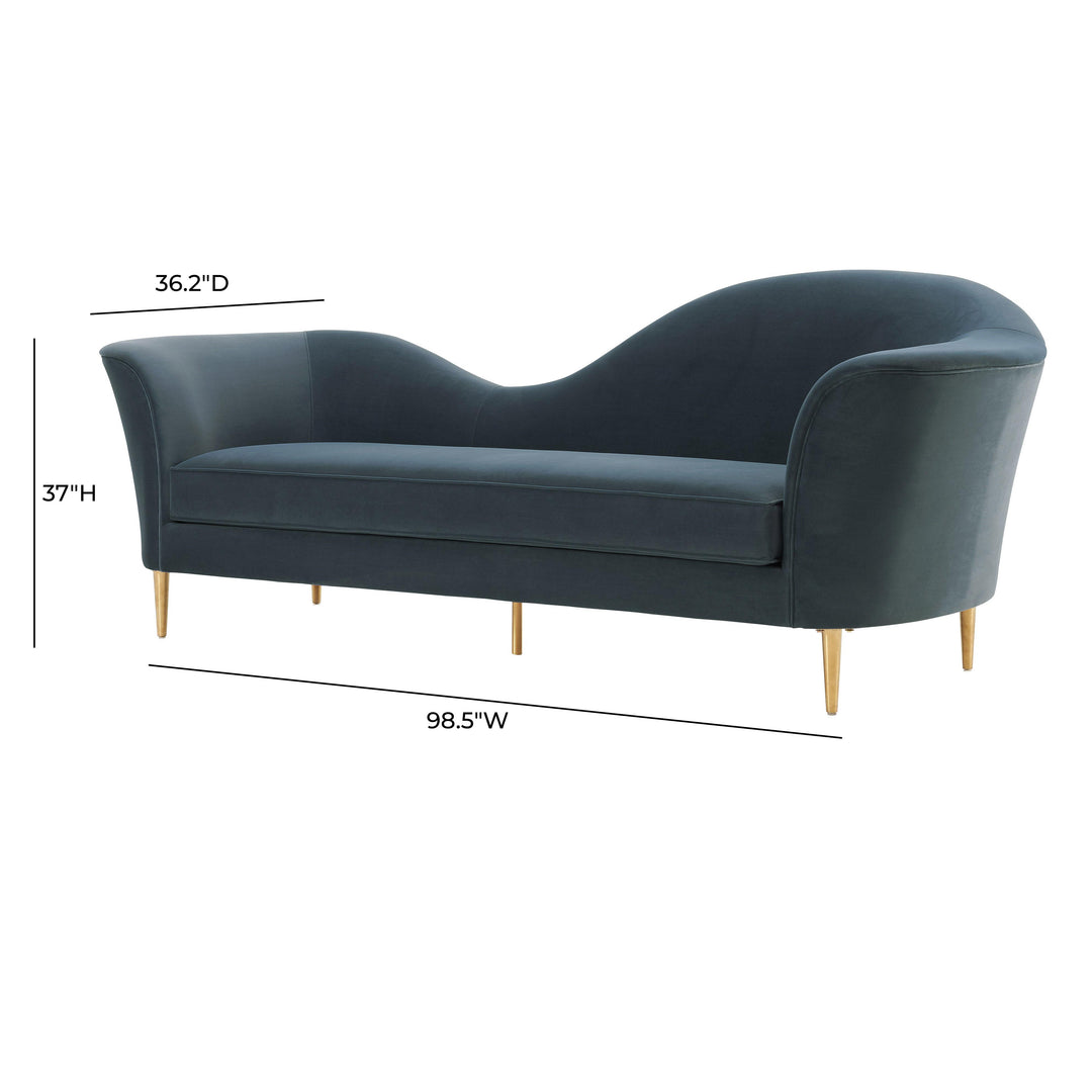 Plato Grey Velvet Sofa