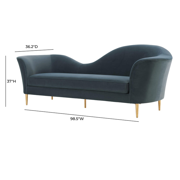 Plato Grey Velvet Sofa