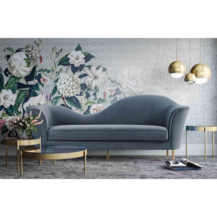 Plato Grey Velvet Sofa