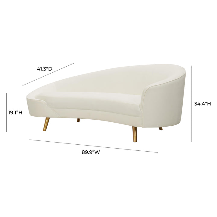 Cleopatra Cream Velvet Sofa