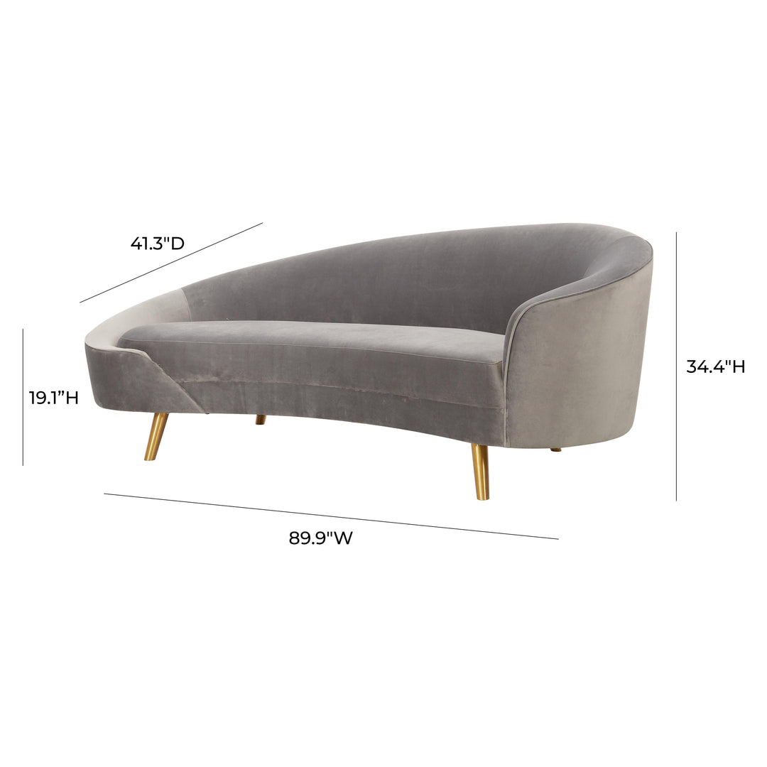 Cleopatra Grey Velvet Sofa