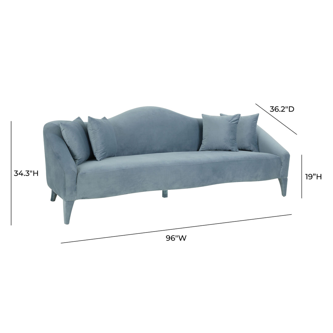 Naya Sea Blue Velvet Sofa