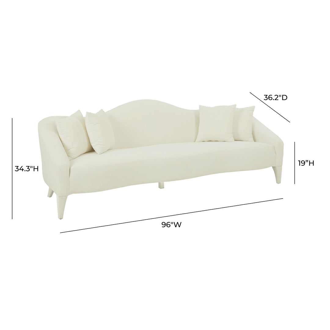 Naya Cream Velvet Sofa