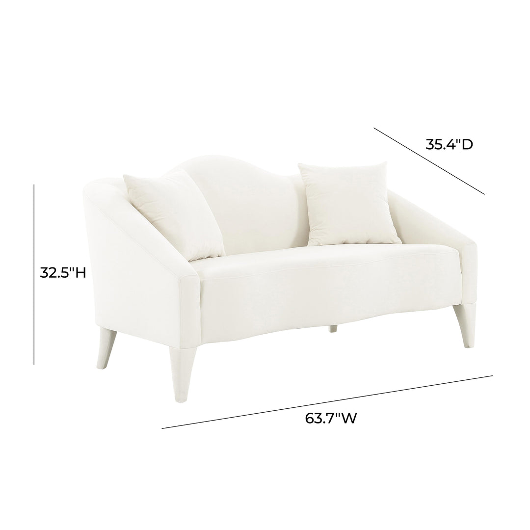 Naya Cream Velvet Loveseat