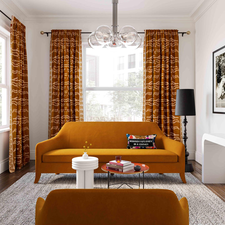 Neveah Turmeric Velvet Sofa