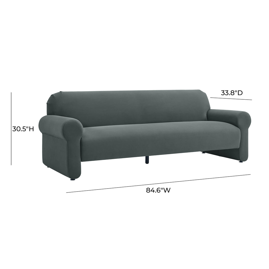 Keelee Grey 84 Inch Velvet Sofa