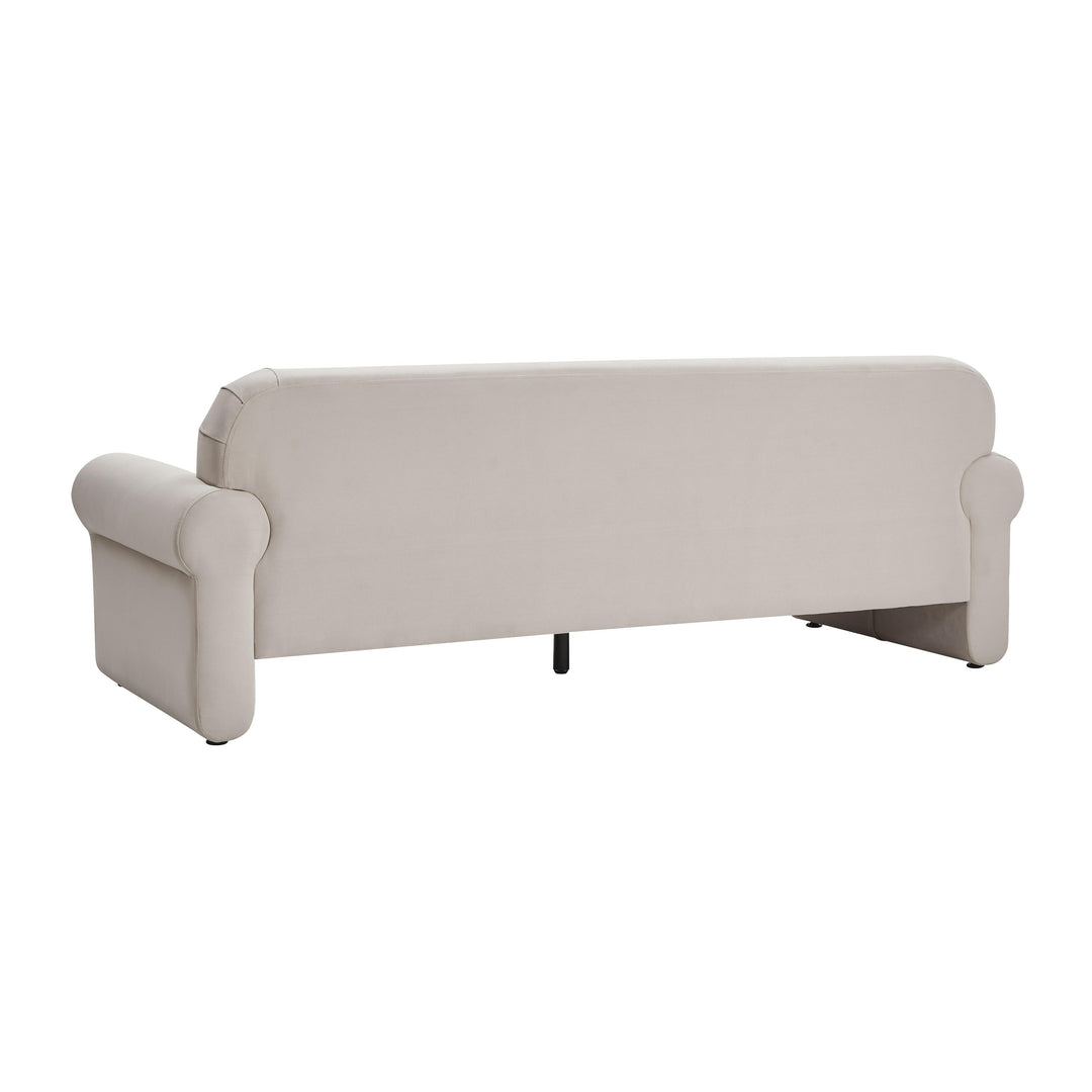 Keelee Taupe 84 Inch Velvet Sofa