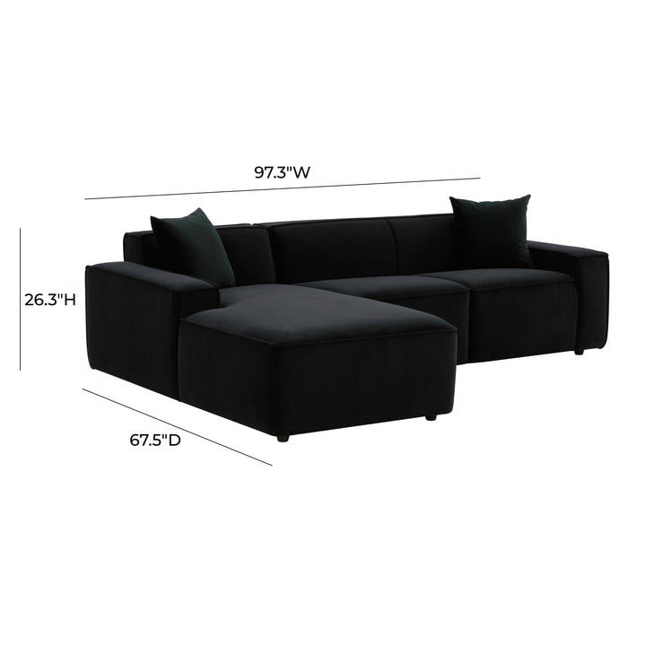 Olafur Black Velvet Sectional - LAF