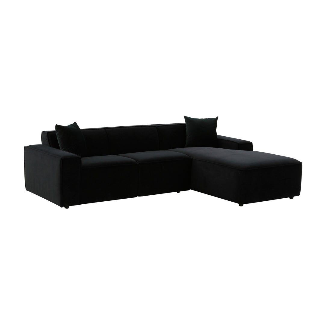 Olafur Black Velvet Sectional - RAF