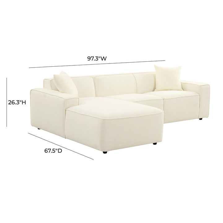 Olafur Cream Linen Sectional - LAF