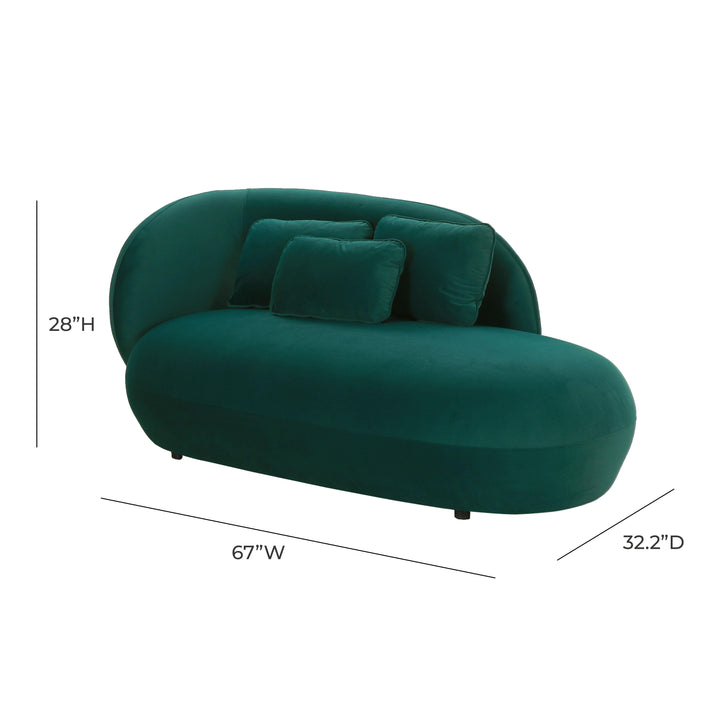 Galet Green Velvet Chaise