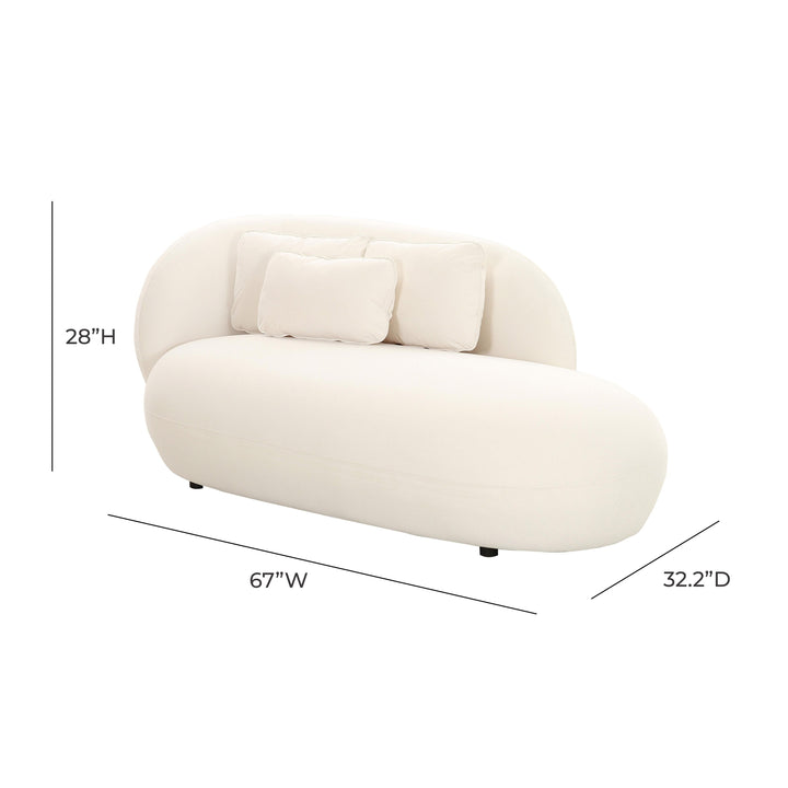 Galet Cream Velvet Chaise