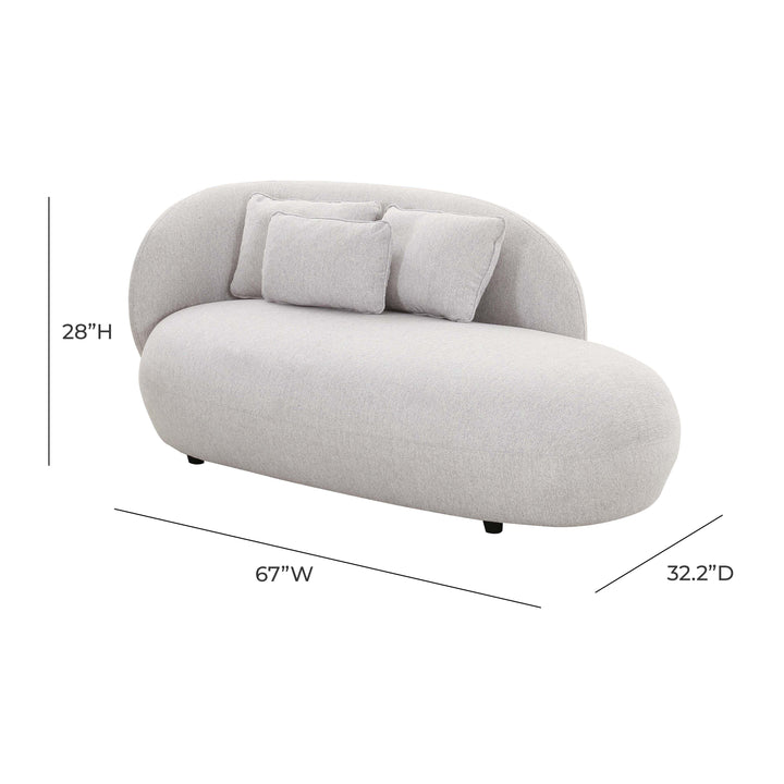 Galet Grey Velvet Chaise