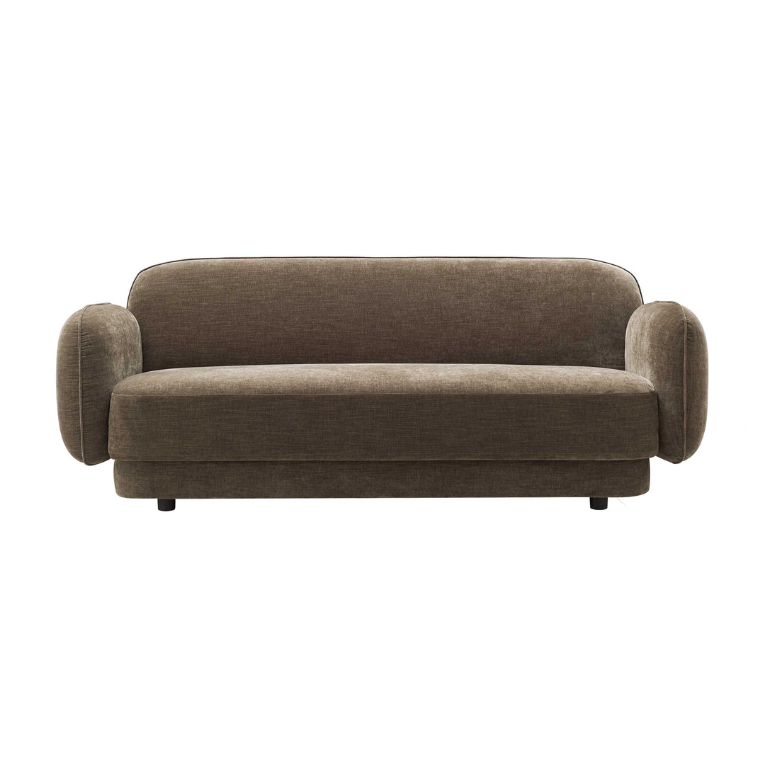 Kandor Chocolate Brown Textured Velvet Sofa